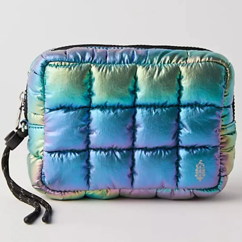 Free People Quilted Carryall Mini Case Limited Edition Irridescent Nebula
